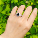 Art Deco Pear Infinity Twisted Ring  