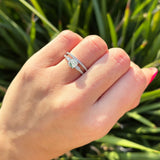 Three Stone Round Vintage Style Ring