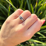 Three Stone Round Vintage Style Ring