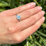 Vintage Style Halo Round Natural Stone Ring