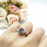 Two Piece Round Natural Stone Flower Ring