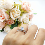Two Piece Round Natural Stone Ring