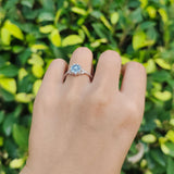 Floral Accent Round Natural Stone Ring