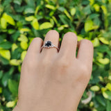 Floral Accent Round Natural Stone Ring