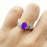 Oval Natural Stone Vintage Marquise Style Ring