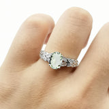 Oval Natural Stone Vintage Marquise Style Ring