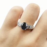 Oval Natural Stone Vintage Marquise Style Ring