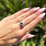 Vintage Style Round Natural Stone Flower Ring