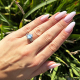 Two Piece Oval Natural Stone Vintage Style Ring