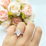 Pear Teardrop Solitaire Tapered Ring
