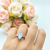 Pear Teardrop Solitaire Tapered Ring