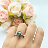 Pear Teardrop Solitaire Tapered Ring