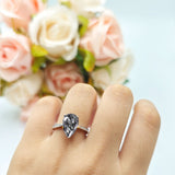 Pear Teardrop Solitaire Tapered Ring