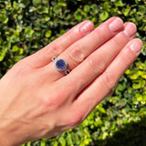 Art Deco Round Natural Stone Split Shank Ring