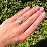 Art Deco Round Natural Stone Split Shank Ring