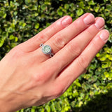 Art Deco Round Natural Stone Split Shank Ring