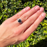 Art Deco Round Natural Stone Split Shank Ring