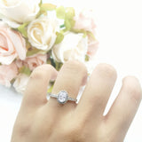 Oval Natural Stone Flower Ring