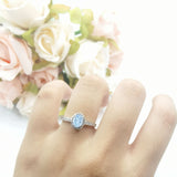 Oval Natural Stone Flower Ring