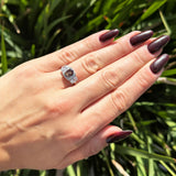 Three Stone Oval Natural Stone Trellis Ring