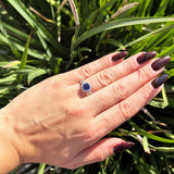 Vintage Style Round Natural Stone Sparkling Ring