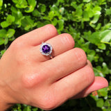 Art Deco Round Natural Stone Flower Ring