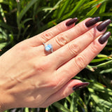 Oval Natural Stone Curved Art Deco Ring