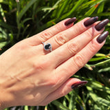 Oval Natural Stone Curved Art Deco Ring