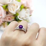 Vintage Style Round Natural Stone Ring