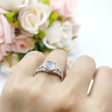 Vintage Style Round Natural Stone Ring