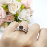 Vintage Style Round Natural Stone Ring
