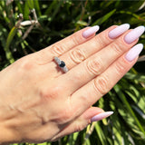 Vintage Style Round Natural Stone Solitaire Ring