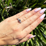 Vintage Style Round Natural Stone Solitaire Ring