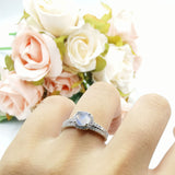 Two Piece Round Natural Stone Ring
