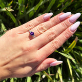 Art Deco Round Natural Stone Solitaire Ring