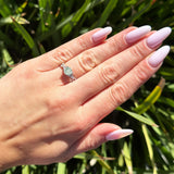 Art Deco Round Natural Stone Solitaire Ring