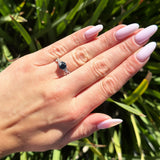 Art Deco Round Natural Stone Solitaire Ring