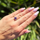 Vintage Style Round Natural Stone Flower Ring