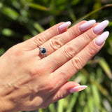 Vintage Style Round Natural Stone Flower Ring