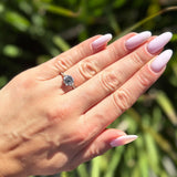 Vintage Style Round Natural Stone Flower Ring