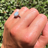 Vintage Style Oval Natural Stone Flower Ring