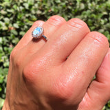 Vintage Style Oval Natural Stone Flower Ring