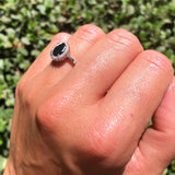 Vintage Style Oval Natural Stone Flower Ring