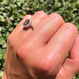 Vintage Style Oval Natural Stone Flower Ring