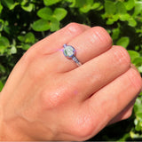 Vintage Style Round Natural Stone Solitaire Ring