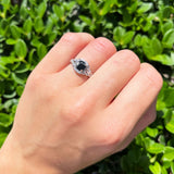 Art Deco Round Natural Stone Ring