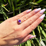 Three Stone Oval Natural Stone Wedding Ring