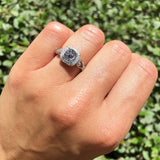 Art Deco Round Natural Stone Ring