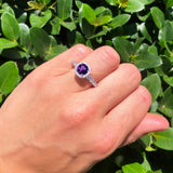 Vintage Style Round Natural Stone Wedding Ring