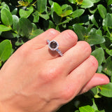 Vintage Style Round Natural Stone Wedding Ring